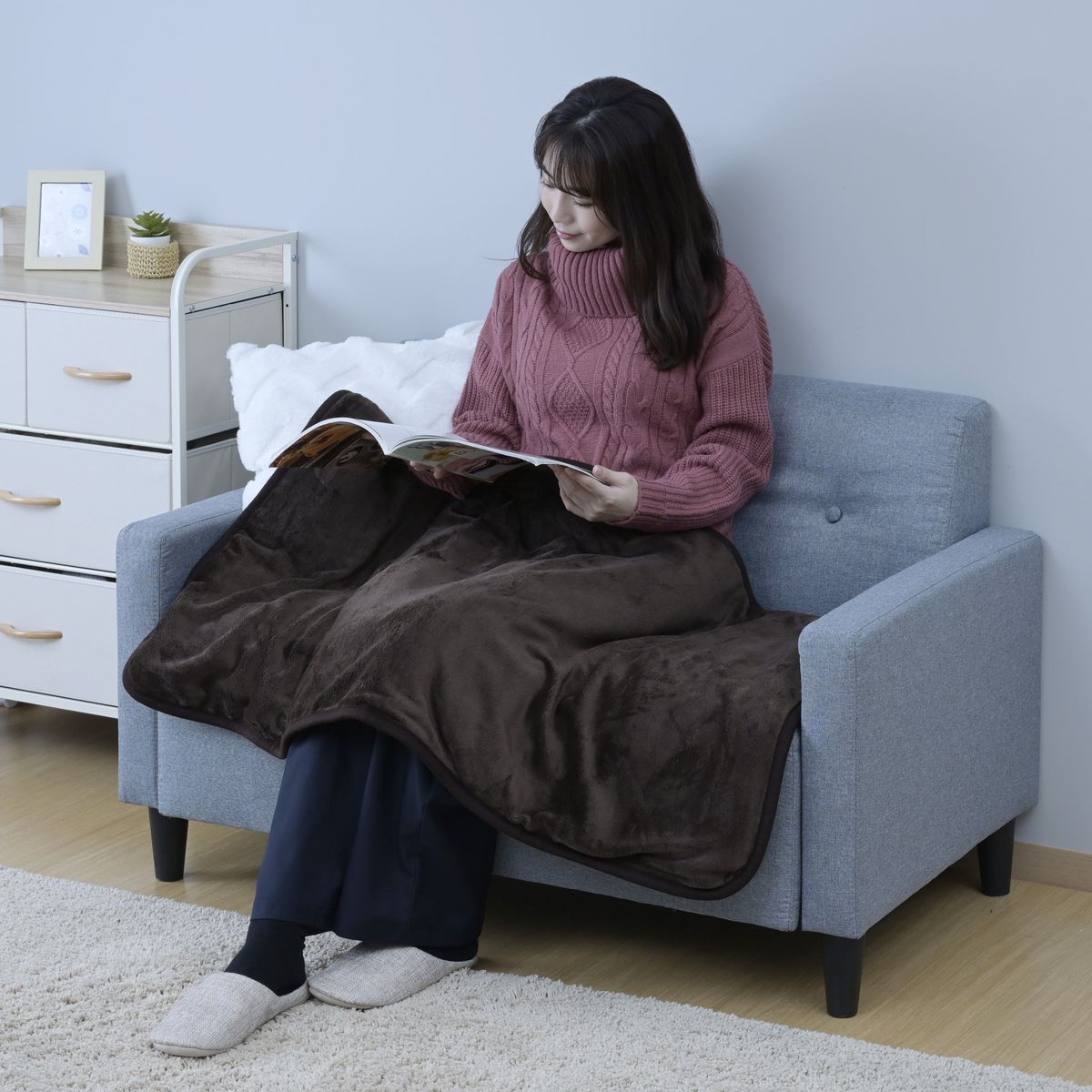 楽天市場】山善 洗える 電気ひざ掛け毛布 120×60cm 表フランネル・裏