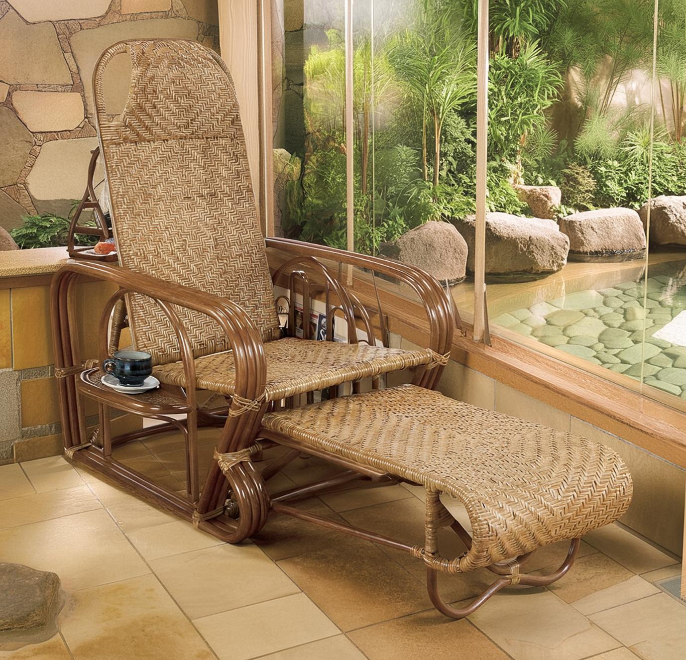 楽天市場】籐 ラタン rattan 寝椅子 シェーズロング リクライニング