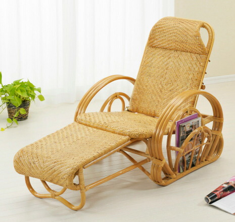 楽天市場】折りたたみ寝椅子リラックスリクライニングチェア籐ラタン製