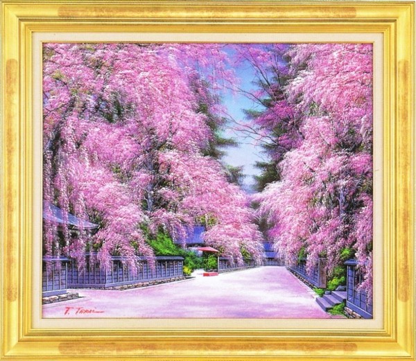 楽天市場】油絵 角館の桜 寺井孝作品 F20サイズ 肉筆油絵 油彩額装作品