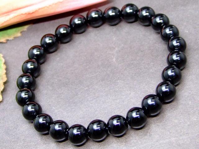 楽天市場】61300 鑑別書付き 8mm 5A モリオン 黒水晶 ブレスレット