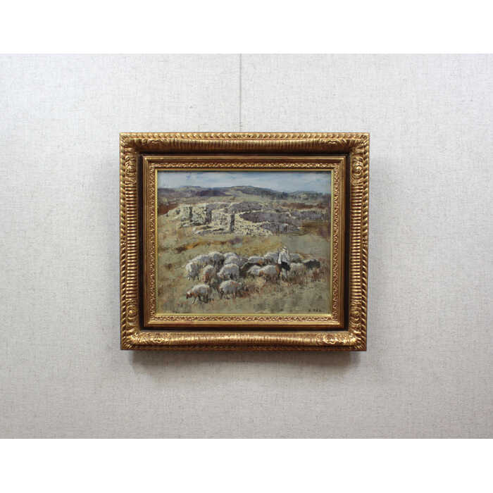 楽天市場】絵画 小田和典 油絵・油彩画 『廃墟の羊飼』 人物 動物 山