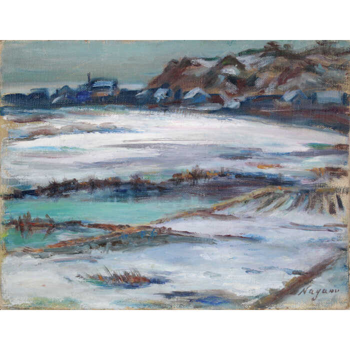 楽天市場】絵画 長野譲 油絵・油彩画 『雪解』 川 雪 風景 一点物 美術