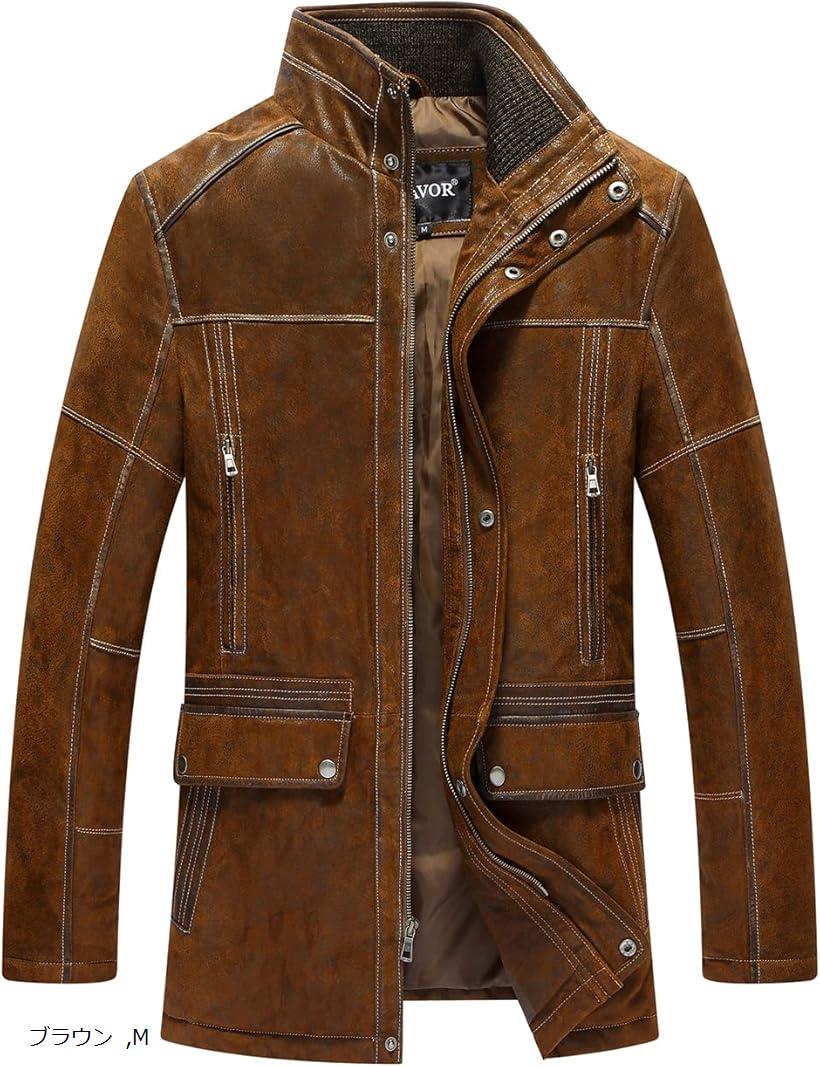 楽天市場】メンズ 本革レザージャケット スタンディングカラー