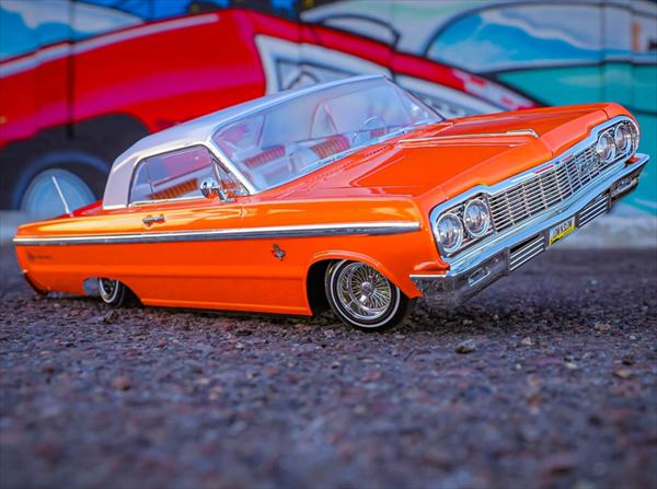 楽天市場】ラジコン 1/10 ローライダー インパラ メタリックオレンジ