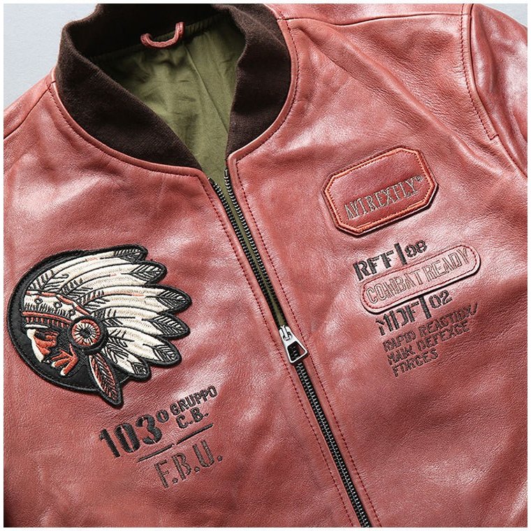 楽天市場】インディアン刺繍革ジャン☆赤☆羊の皮ジャケット 刺繍