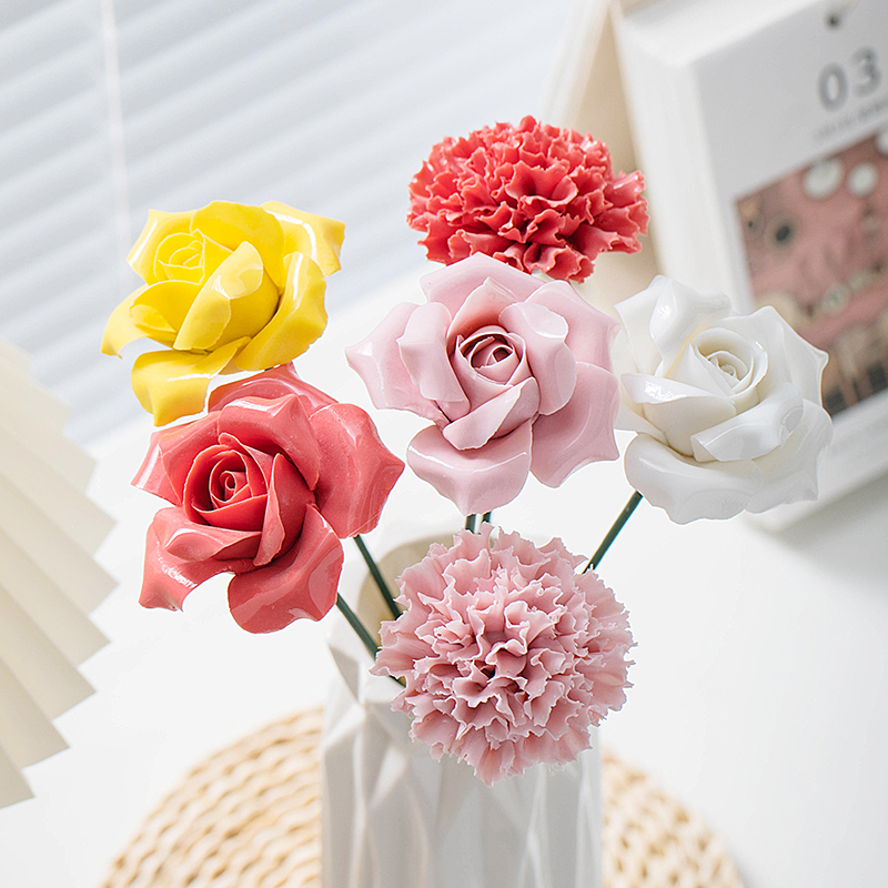 楽天市場】100年枯れない磁器のお花 花 置物 陶磁器 花のオブジェ