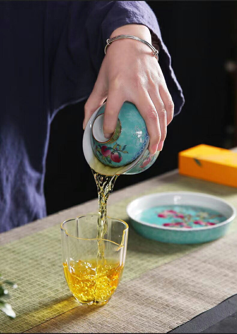 楽天市場】IwaiLoft 蓋碗 三才碗 宝瓶 煎茶器 桃の柄 急須 中国茶