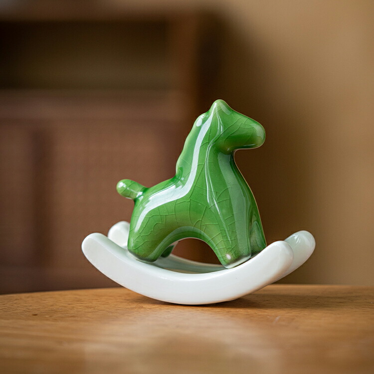 楽天市場】趣きある表情 ゆらゆら木馬 置物 干支の置物 うま Horse