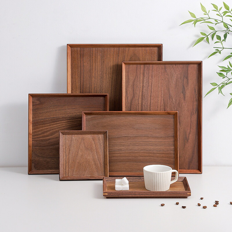 楽天市場】リピーター多数 木製 トレー 角型 膳プレート お盆 天然木製