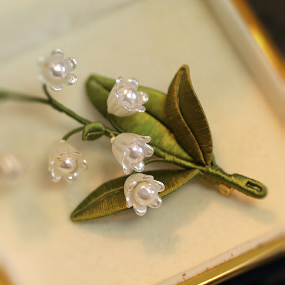 楽天市場】IwaiLoft 幸せ運ぶ 鈴蘭 ブローチ パールブローチ スズラン