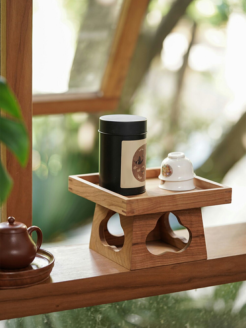 楽天市場】IwaiLoft 高台 木のトレー トレイ 正方形 角型 木台 ティー