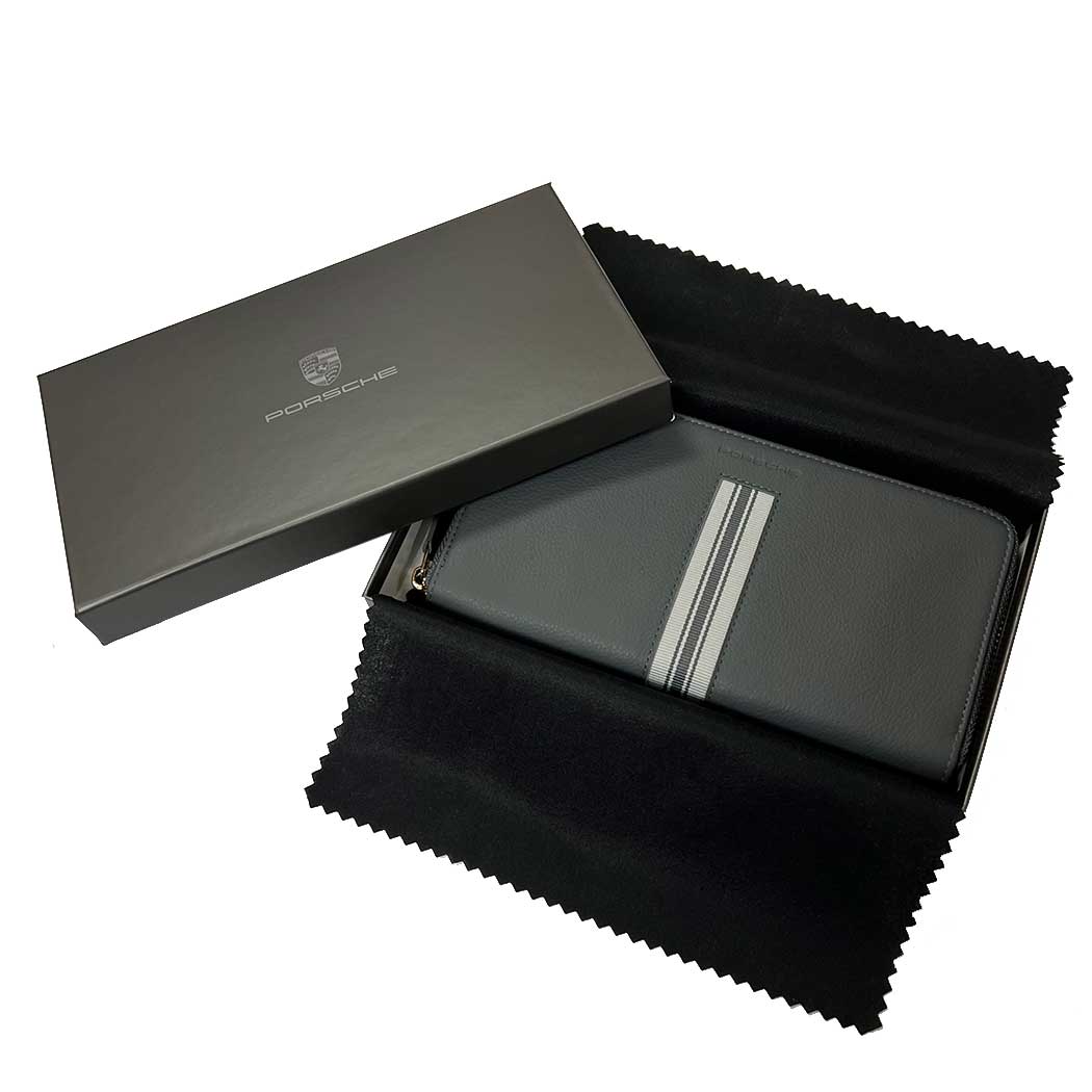 楽天市場】【 ポルシェ 純正 】 レザー 長財布 グレー 牛革 ロゴ