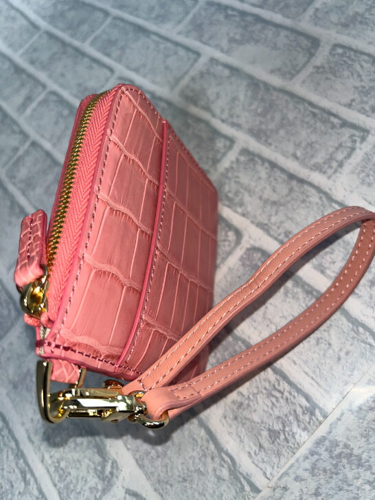 楽天市場】ミニ財布 L字ファスナー型 手提げ付き クロコダイル本革