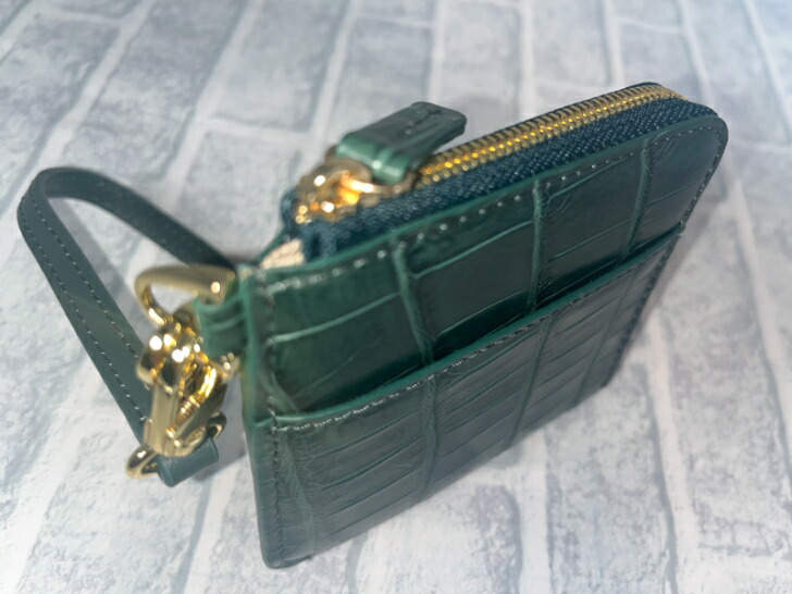 楽天市場】ミニ財布 L字ファスナー型 手提げ付き クロコダイル本革