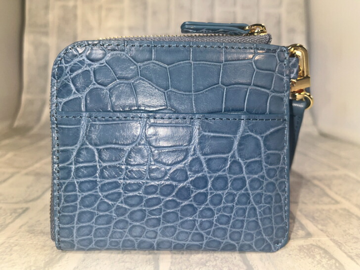楽天市場】ミニ財布 L字ファスナー型 手提げ付き クロコダイル本革