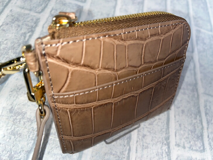 楽天市場】ミニ財布 L字ファスナー型 手提げ付き クロコダイル本革