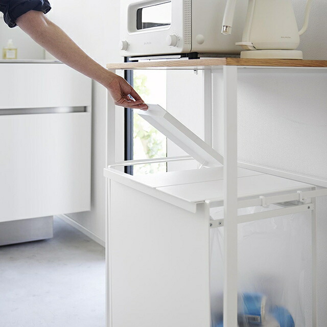 楽天市場】山崎実業 キッチンラック 分別ゴミ箱上ラック タワー 1666