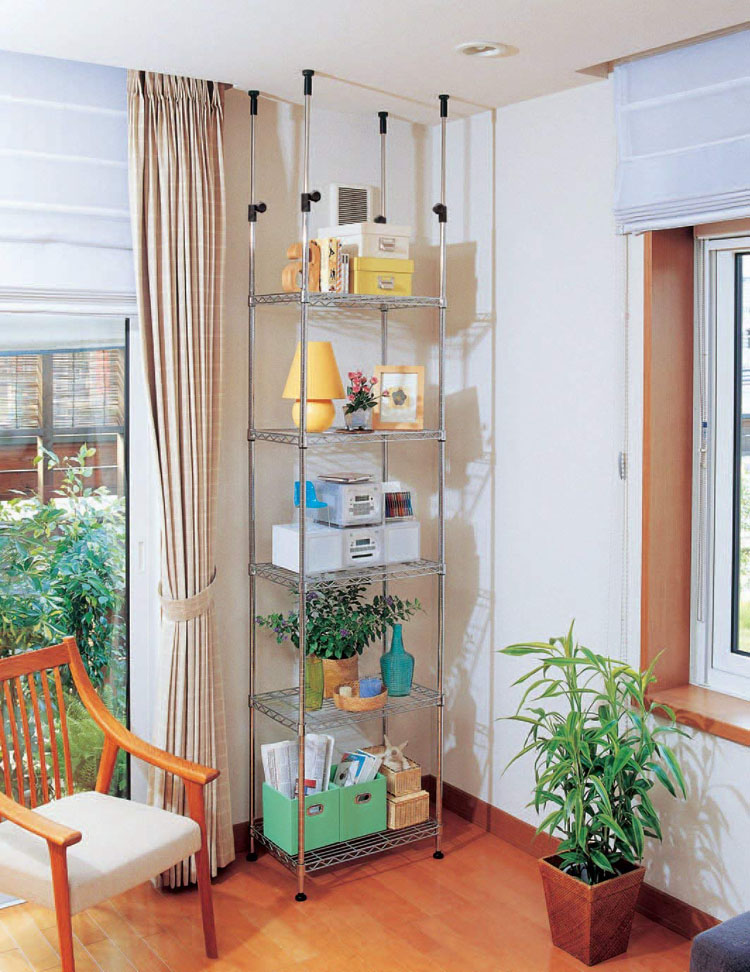 楽天市場】メタルラック 突っ張りラック 5段 幅55×奥行35×高さ219〜270