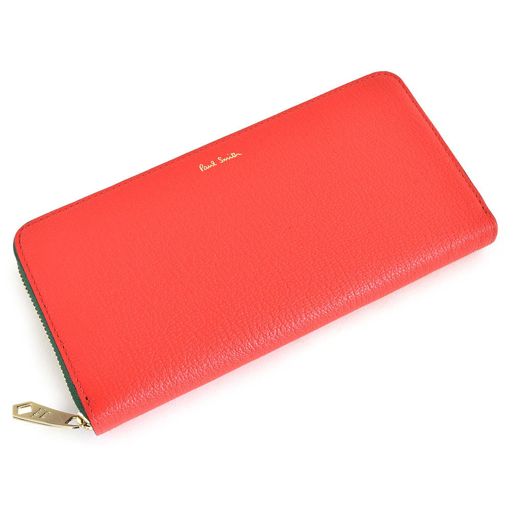 楽天市場】ポールスミス 財布 長財布 ラウンドファスナー コラル/緑