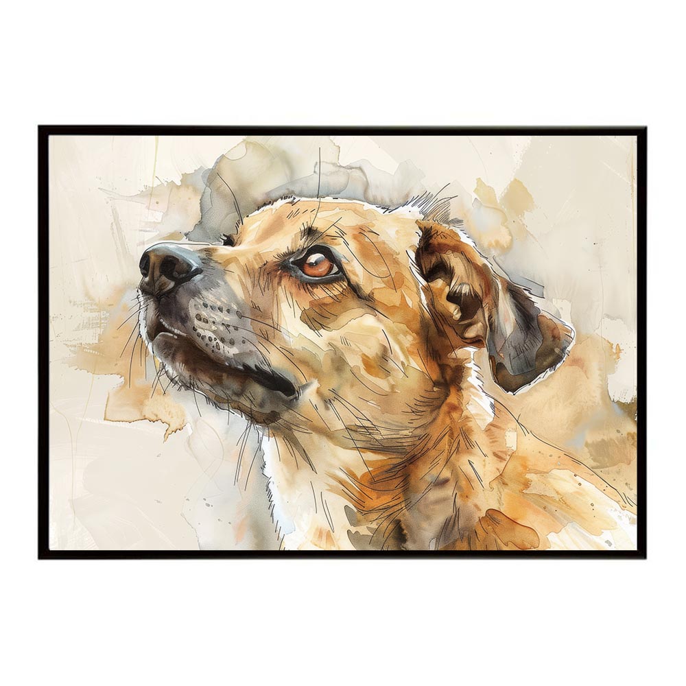 楽天市場】犬 ドッグ 愛犬 水彩画 イラスト ポスター 用紙とサイズが