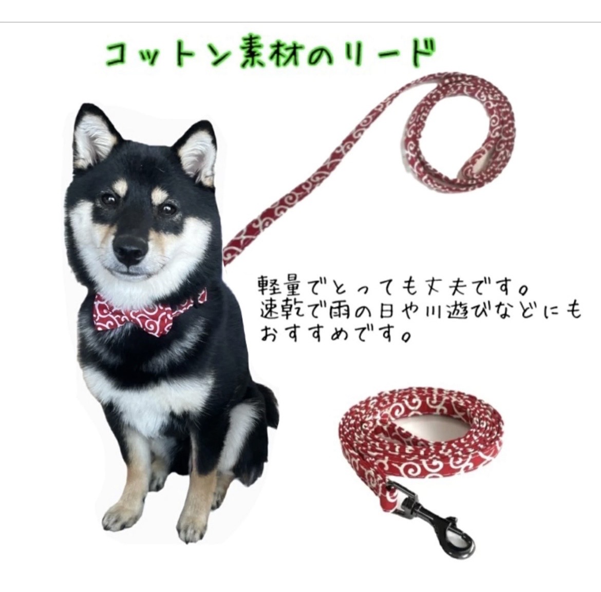 楽天市場】【犬 リボン 首輪 唐草模様 リードセット】リード 綿