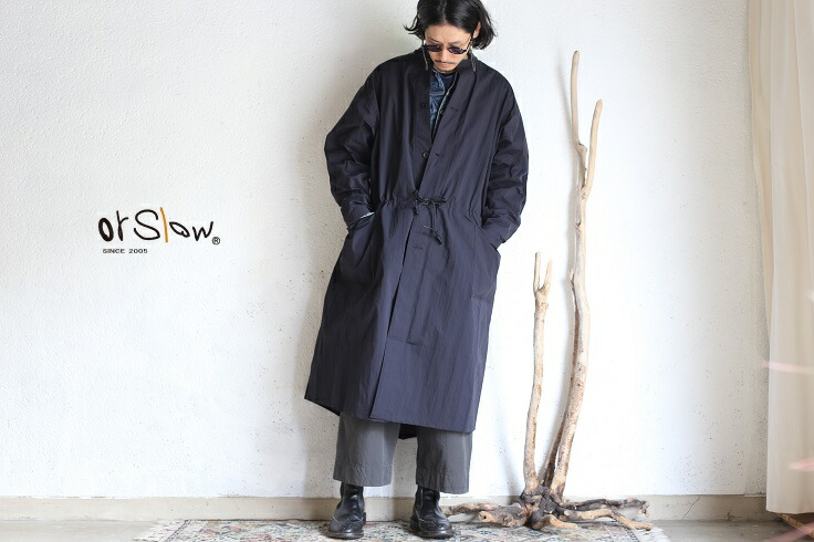 楽天市場】【40%OFFセールSALE】【orslow】ARMY NO COLLAR COAT BLACK