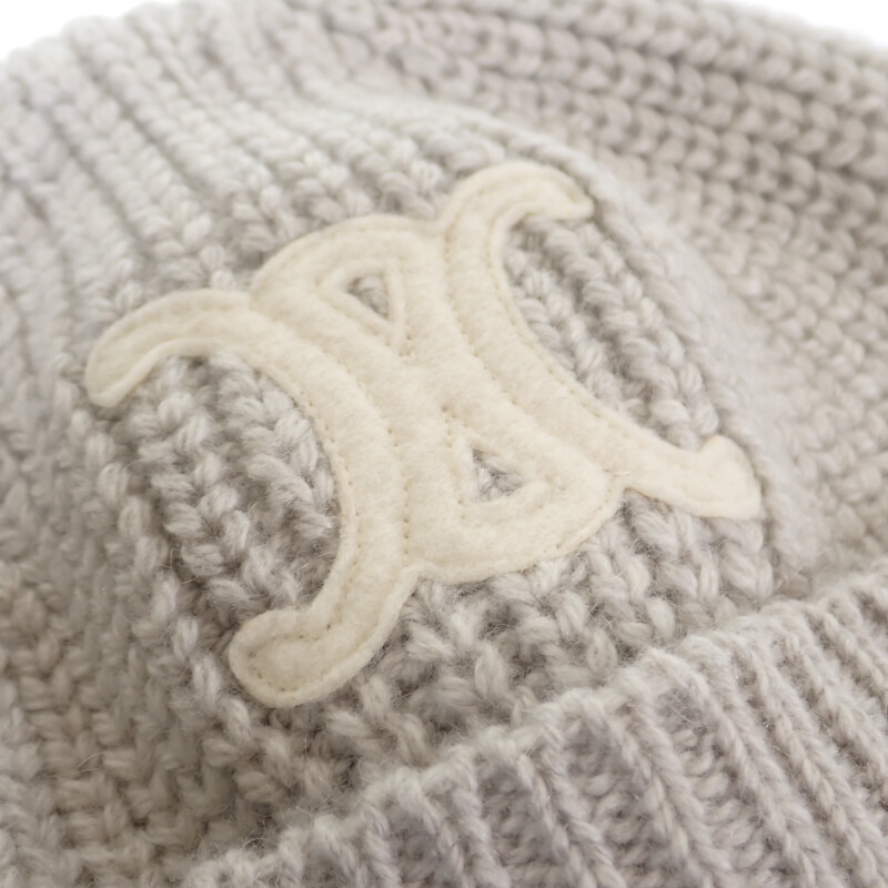 楽天市場】【中古】セリーヌ CELINE トリオンフニット帽 2AA32384D