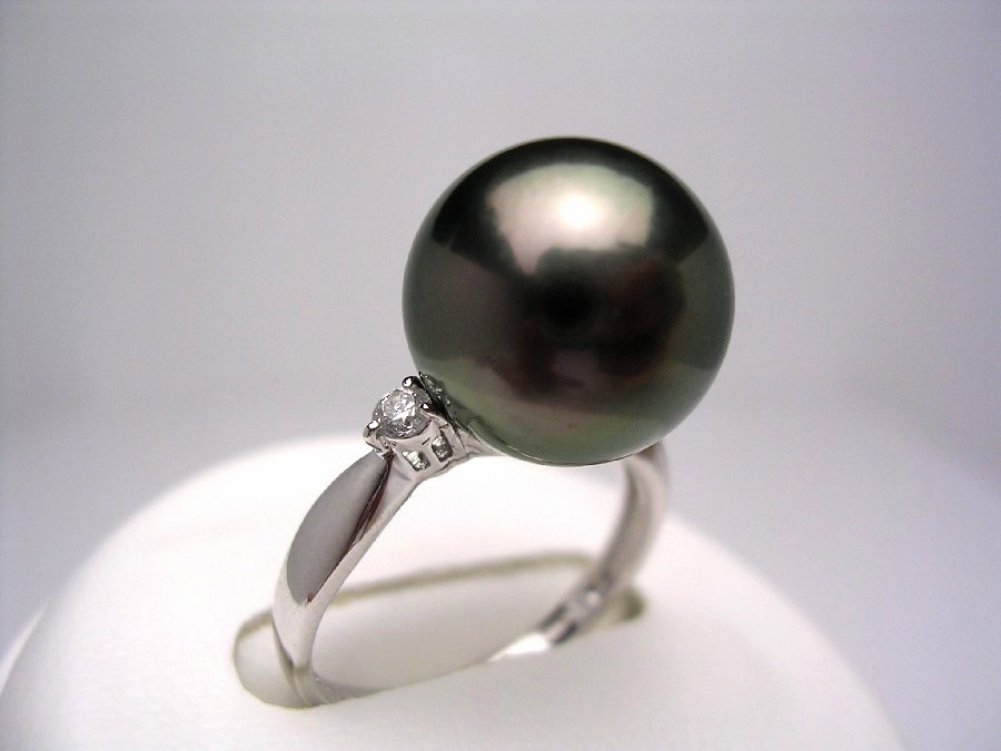楽天市場】真珠 リング パール BlackLip花珠・ピーコックグリーン