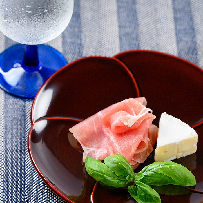 楽天市場】福梅皿揃い 6.0 溜/朱 5枚セット｜漆塗りの中皿 慶弔の