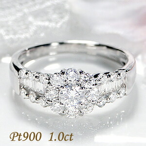 楽天市場】Pt900/K18YG【1.0ct】フラワー ダイヤモンド リング【送料