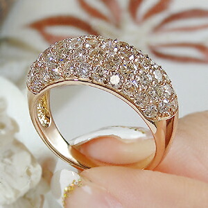 楽天市場】K18YG/PG【1.80ct】豪華ダイヤモンド パヴェ リング【送料