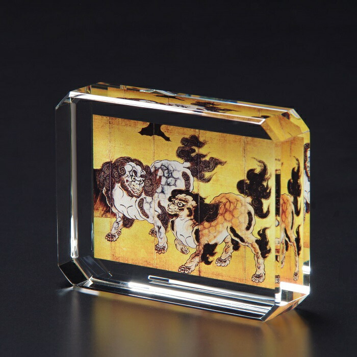 楽天市場】狩野永徳「唐獅子」ガラス工芸 国宝 唐獅子図屏風 霊獣 神獣