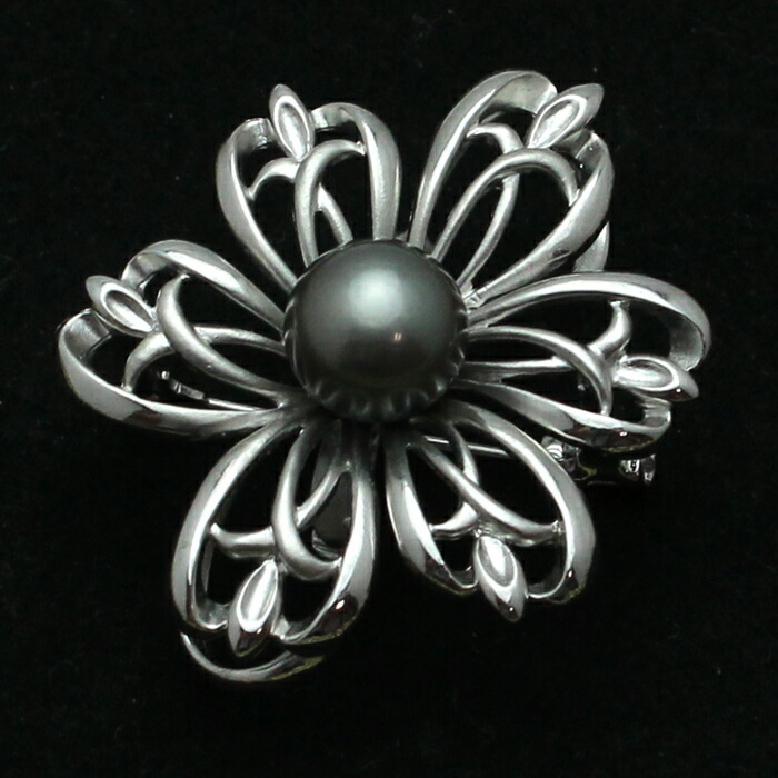 楽天市場】【P2倍+クーポン】ブローチ クリッカー 黒蝶真珠 南洋 10mm