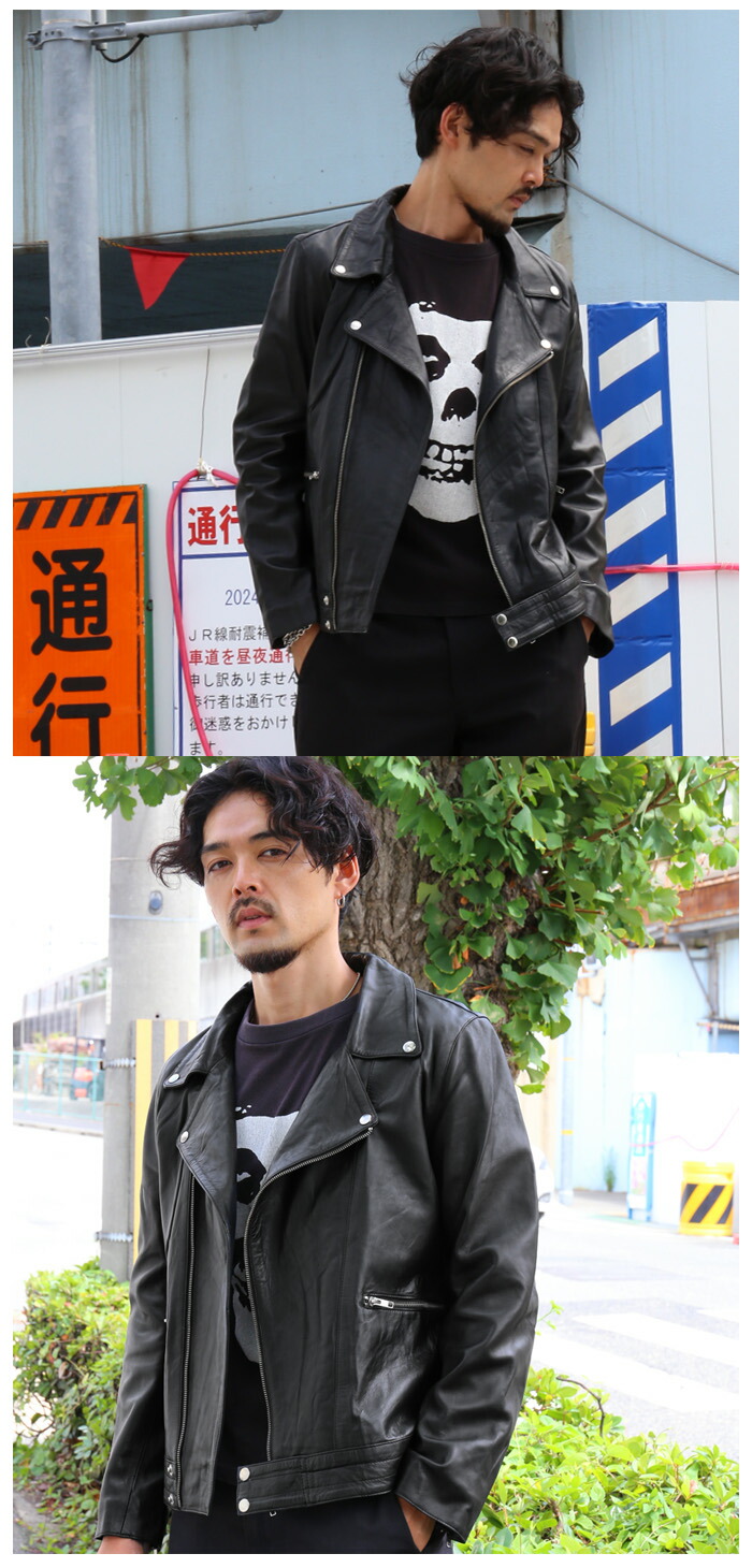 楽天市場】【3/11まで！10％オフ】レザージャケット ライダース ダブル