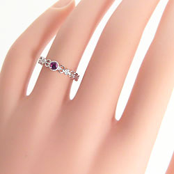 楽天市場】ルビーリング 7月誕生石 ピンキーリング ホワイトゴールド