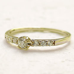 楽天市場】セブンストーン ダイヤモンドリング イエローゴールドK10 10