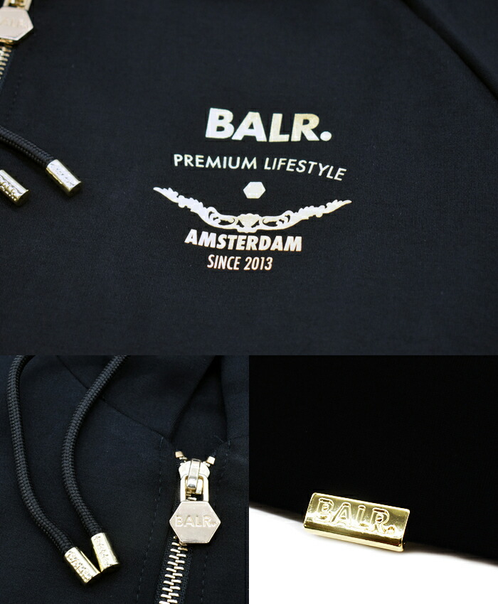 楽天市場】BALR. ボーラー ジップアップパーカー Jet Black/ブラック