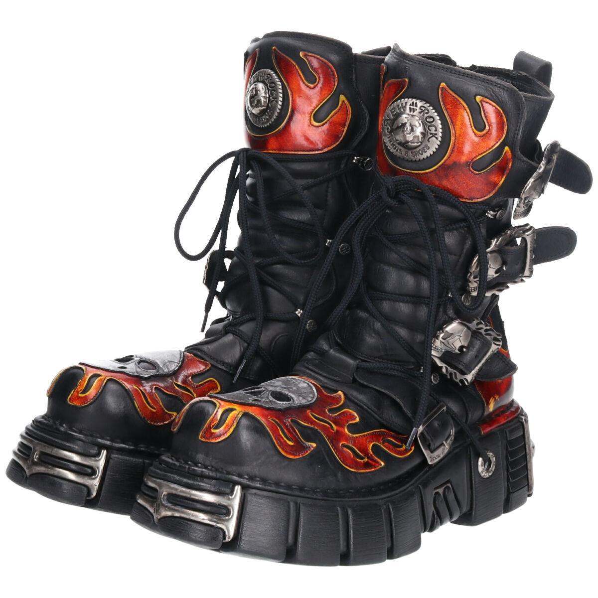 90's NEW ROCK レザーブーツ ゴシック パンク サイバー 40サイズ 90's