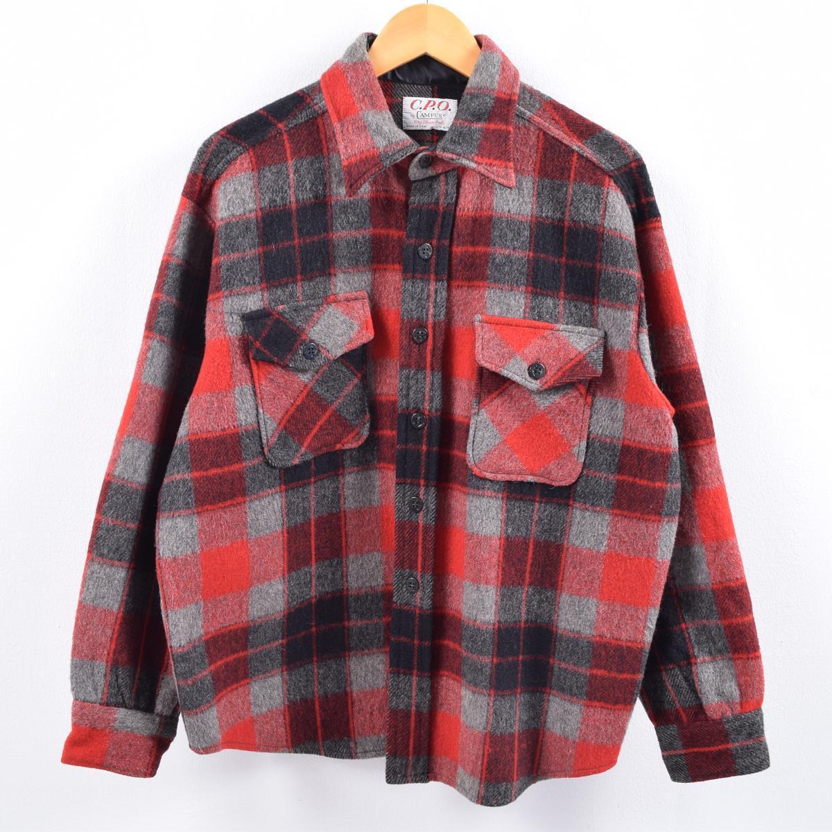 楽天市場】70年代 キャンパス CAMPUS C.P.O. チェック柄 ウールCPO
