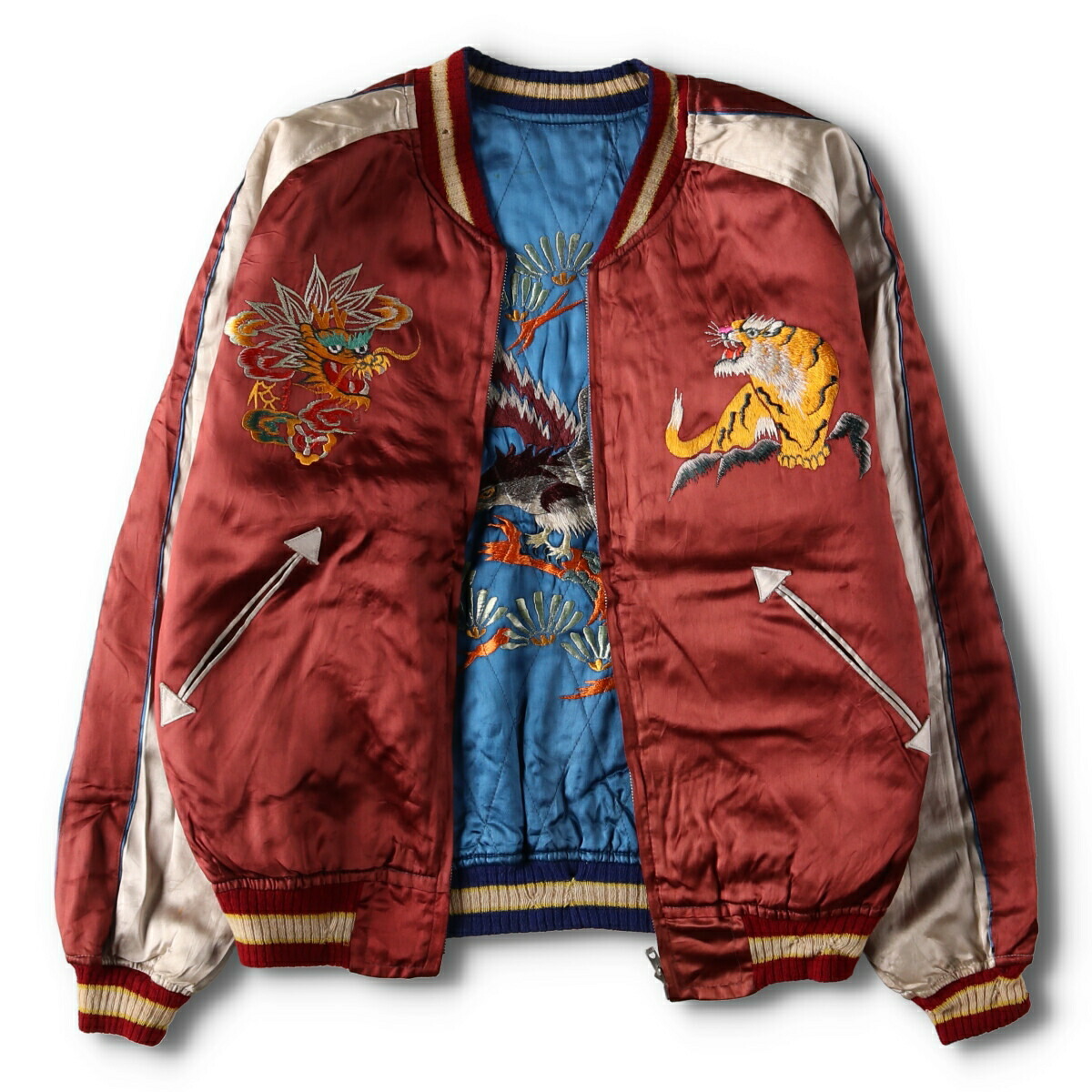 楽天市場】古着 50'S UNKNOWN タカ柄 虎柄 龍柄 リバーシブル