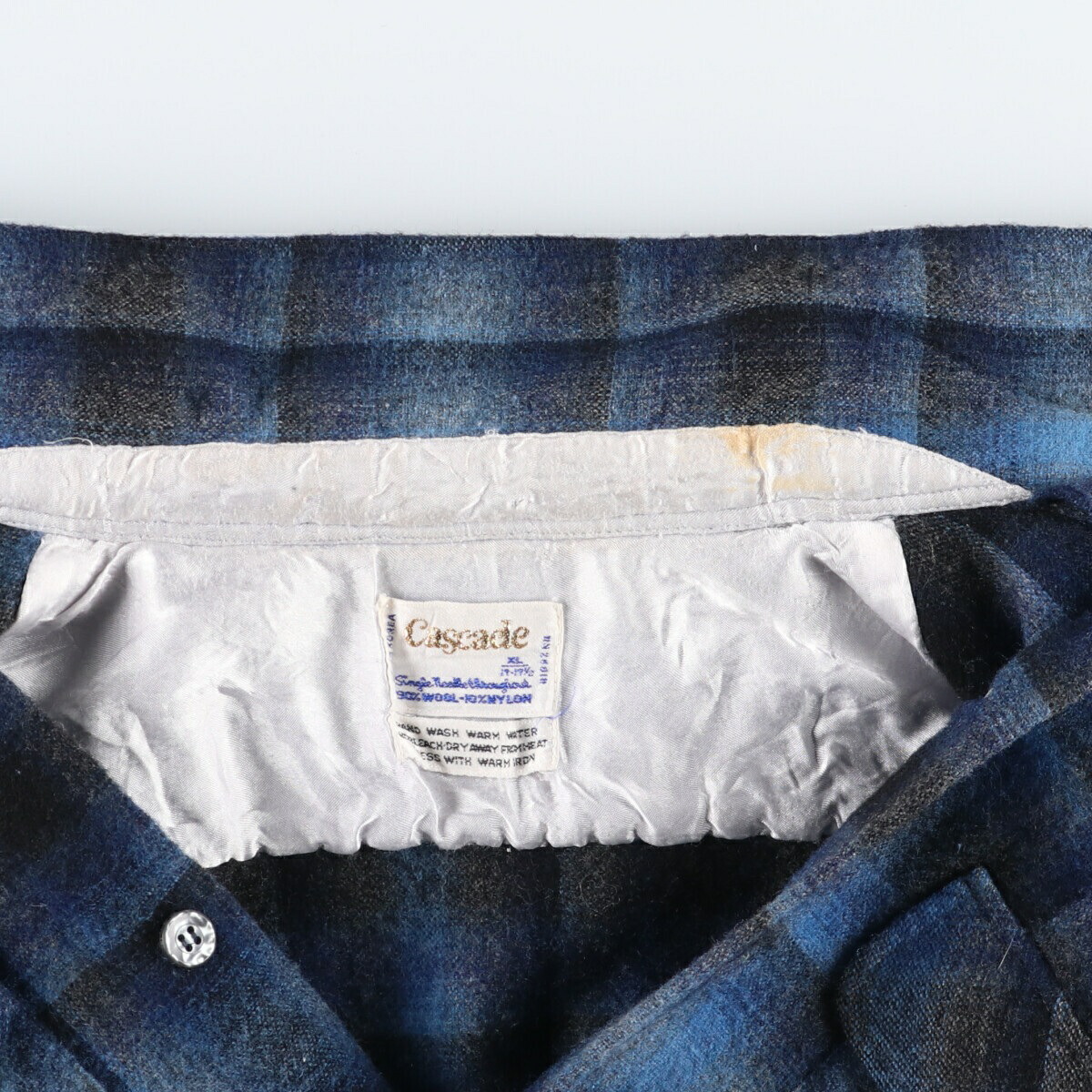 楽天市場】古着 70'S CASCADE オンブレチェック オープンカラー ウール