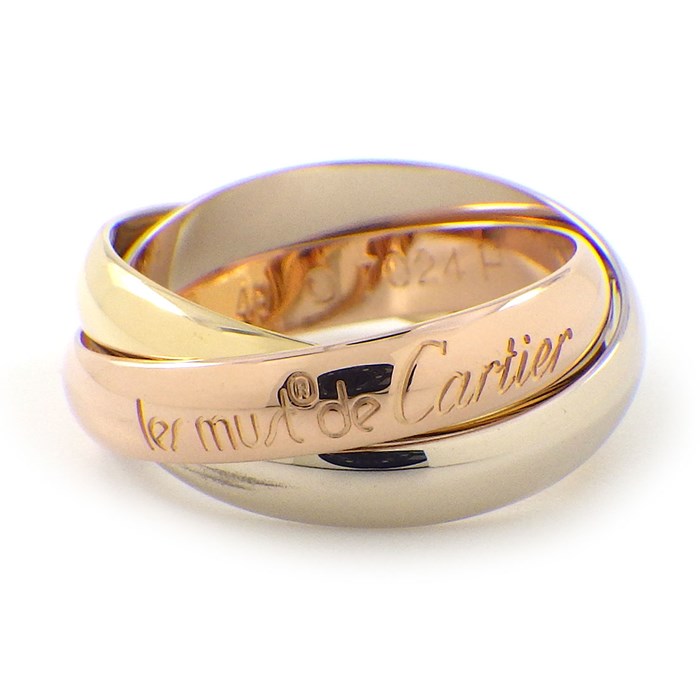 楽天市場】カルティエ Cartier リング トリニティ スリーカラー K18PG