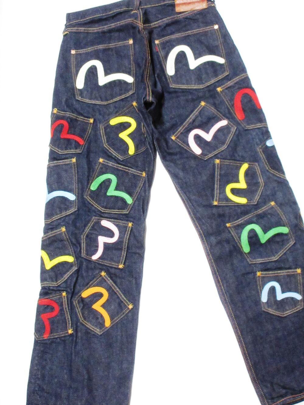 楽天市場】エヴィスジーンズ メニー 21ポケット カモメ刺繍 限定生産