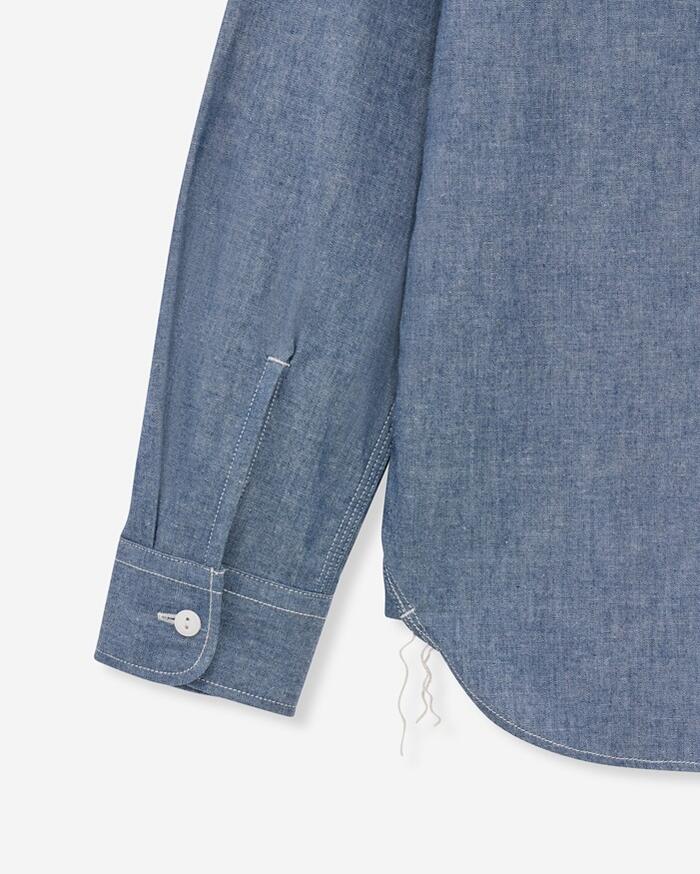 楽天市場】桃太郎ジーンズ 長袖 シャンブレー ワークシャツ 1000円