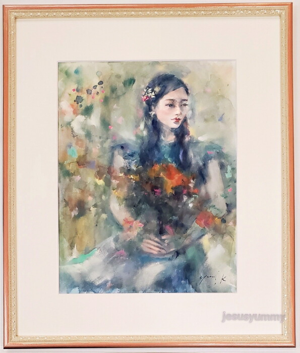 楽天市場】絵画 原画 「OSTARA ～ 春の女神」 水彩/パステル F6