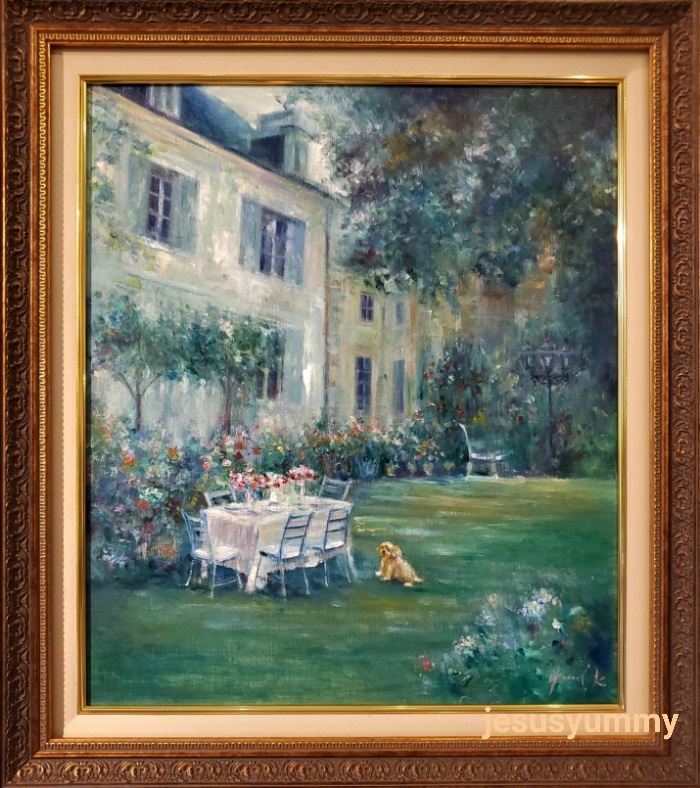 楽天市場】絵画 「ピクニック」 油彩画 油絵 犬 原画 風景画 F10