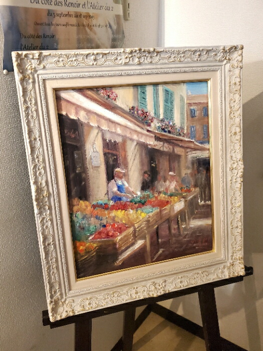 楽天市場】絵画 「夏の日のマルシェ」 油彩画 油絵 原画 風景画