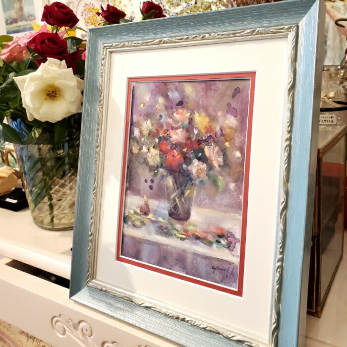 楽天市場】絵画 ｢花の目覚め｣ 18×13cm 水彩/パステル 原画 静物画