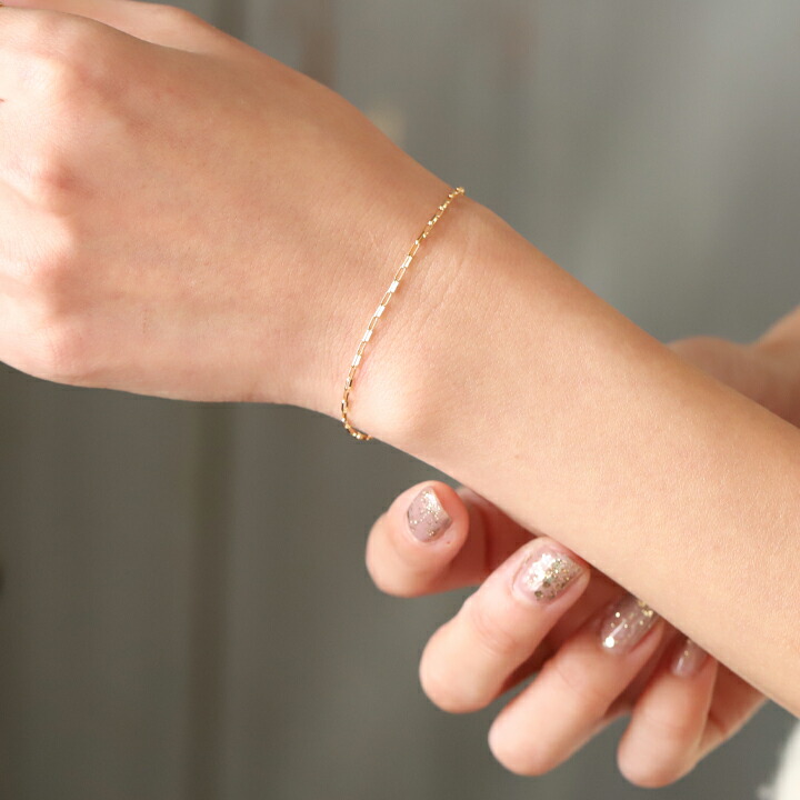 楽天市場】18金 ブレスレット k18 レディース シンプル フィガロ